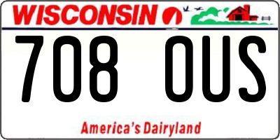 WI license plate 708OUS