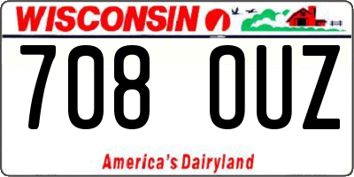 WI license plate 708OUZ