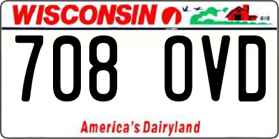 WI license plate 708OVD