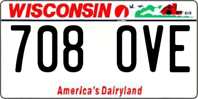 WI license plate 708OVE
