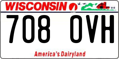 WI license plate 708OVH