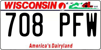 WI license plate 708PFW