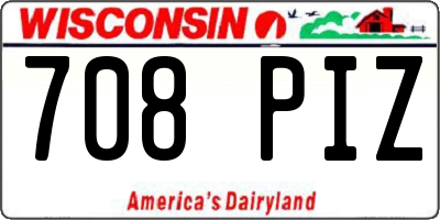 WI license plate 708PIZ