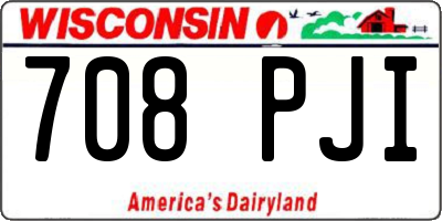 WI license plate 708PJI