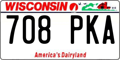 WI license plate 708PKA