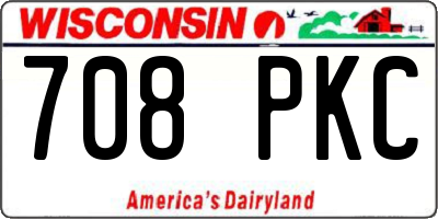 WI license plate 708PKC