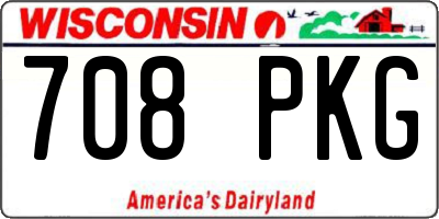 WI license plate 708PKG