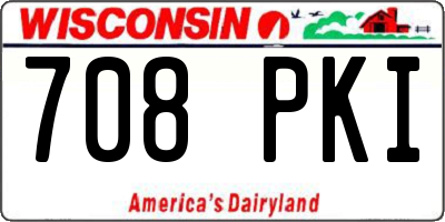 WI license plate 708PKI