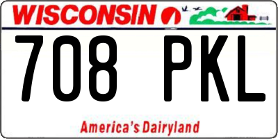 WI license plate 708PKL