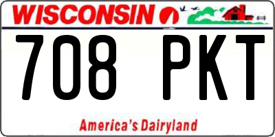 WI license plate 708PKT