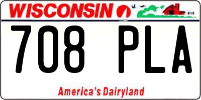 WI license plate 708PLA