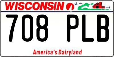 WI license plate 708PLB
