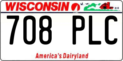 WI license plate 708PLC