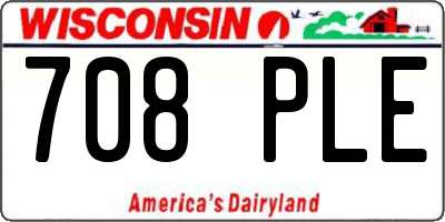 WI license plate 708PLE