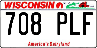WI license plate 708PLF