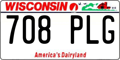 WI license plate 708PLG