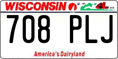 WI license plate 708PLJ