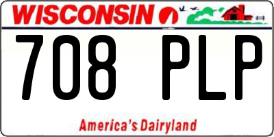 WI license plate 708PLP