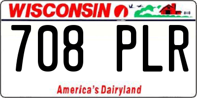 WI license plate 708PLR