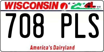 WI license plate 708PLS