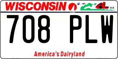 WI license plate 708PLW