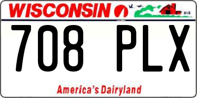 WI license plate 708PLX