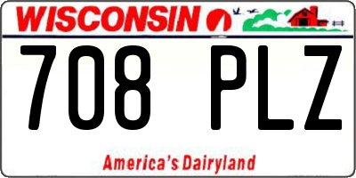 WI license plate 708PLZ