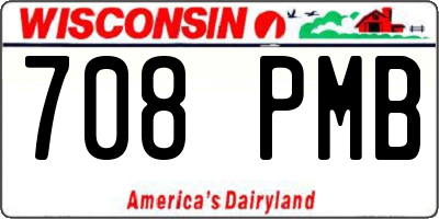 WI license plate 708PMB