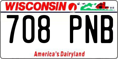 WI license plate 708PNB