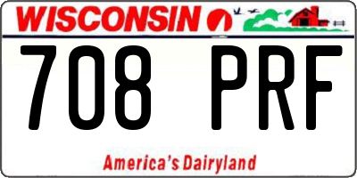 WI license plate 708PRF