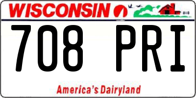 WI license plate 708PRI
