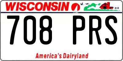 WI license plate 708PRS