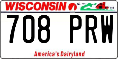 WI license plate 708PRW