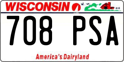 WI license plate 708PSA