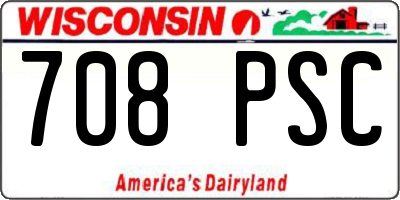 WI license plate 708PSC