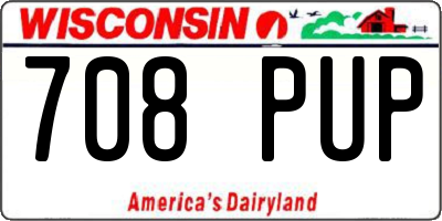 WI license plate 708PUP