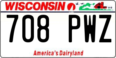 WI license plate 708PWZ