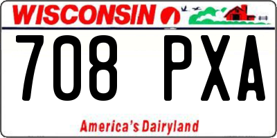 WI license plate 708PXA