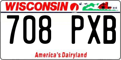 WI license plate 708PXB