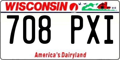 WI license plate 708PXI