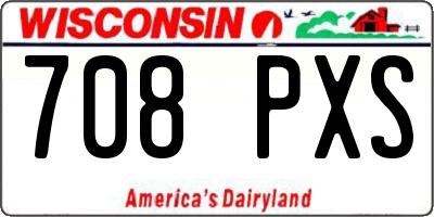 WI license plate 708PXS