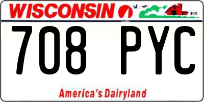 WI license plate 708PYC