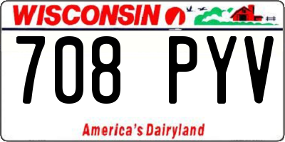 WI license plate 708PYV