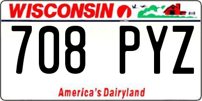 WI license plate 708PYZ