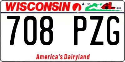 WI license plate 708PZG