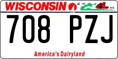 WI license plate 708PZJ