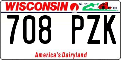WI license plate 708PZK