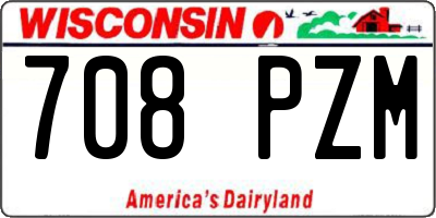 WI license plate 708PZM