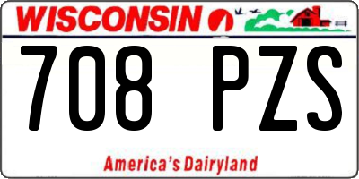 WI license plate 708PZS