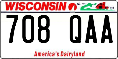WI license plate 708QAA